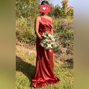 charmeuse draped one-shoulder dress - Galina Signature - Style GS290018